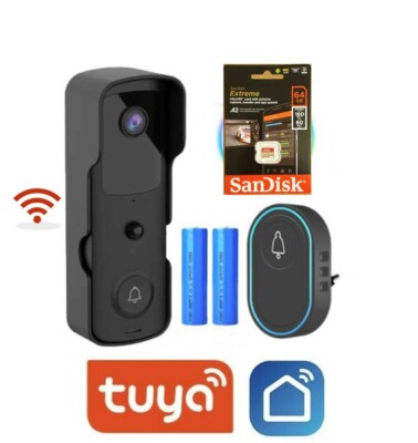 Video Doorbell 2MP Wireless Kamera 1080P 64Gb SD Karte - Smart Life - Tuya APP
