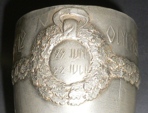 1912 Olympic Games Stockholm Sweden ORIGINAL COMMEMORATIVE PEWTER CUP VERY RARE! - Picture 5 of 8