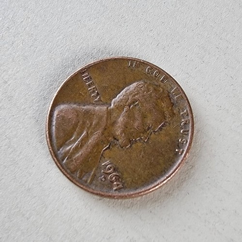 1964 D Lincoln Penny - L on Rim - Picture 3 of 3