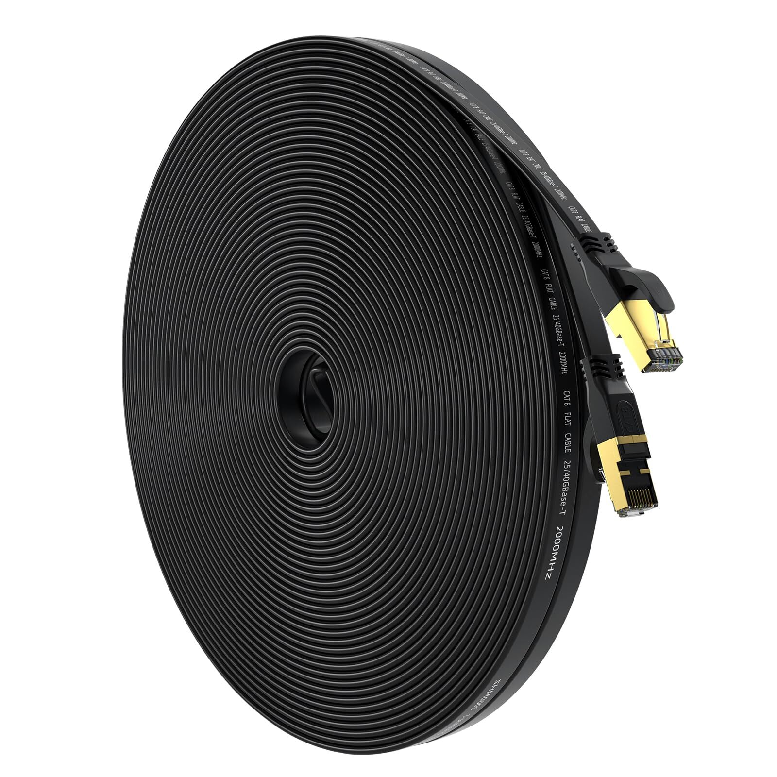 Cat8 Ethernet Cable 50ft 40Gbps 2000MHz SFTP Gold Plated RJ45 Indoor/Outdoor-image