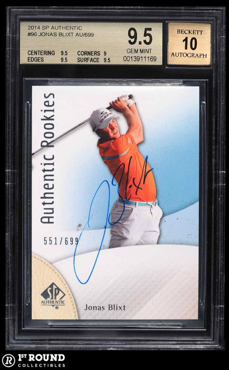 Jonas Blixt RC BGS 9.5 w 10 Auto: 2014 SP Authentic Rookie Card /699