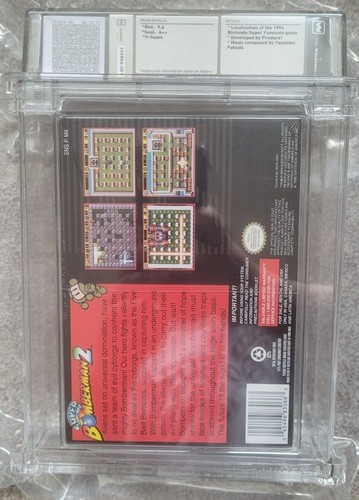 Super Bomberman 2 - Super Nintendo SNES - WATA 9.6 A++ - Imagen 3 de 3