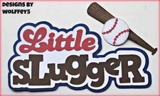 CRAFTECAFE BASEBALL TITLE scrapbook paper piecing premade diecut piece WOLFFEY5