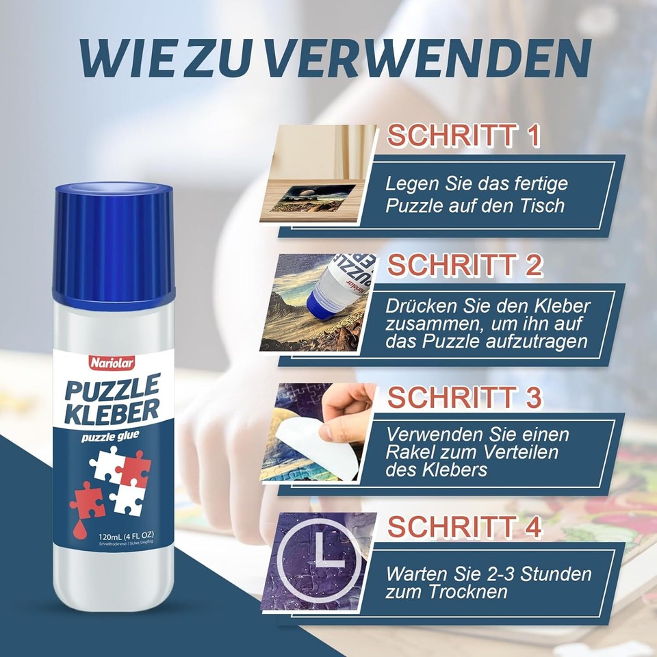 Puzzlekleber Transparent - Schnelltrocknender Kleber Für 1000 Teile Puzzles