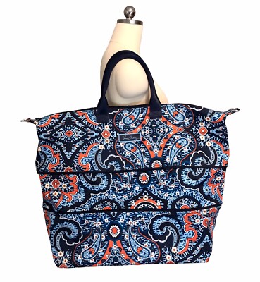 Vera Bradley Marrakesh Expandable Weekender Bag Duffle 22” Blue