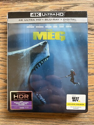 The Meg Best Buy Exclusive Steelbook 4K Ultra HD + Blu-ray + Digital RARE OOP