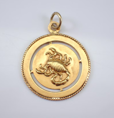 14K Yellow Gold Plated Scorpion Zodiac Charm Pendant For Necklace