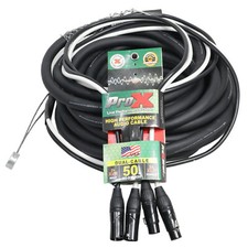 50 Ft. Balanced 2 XLR-M to 2 XLR-F High Performance Audio Cable Snake