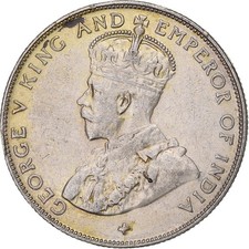 [#1507257] Straits Settlements, George V, 50 Cents, 1920, Bombay, Silver, AU