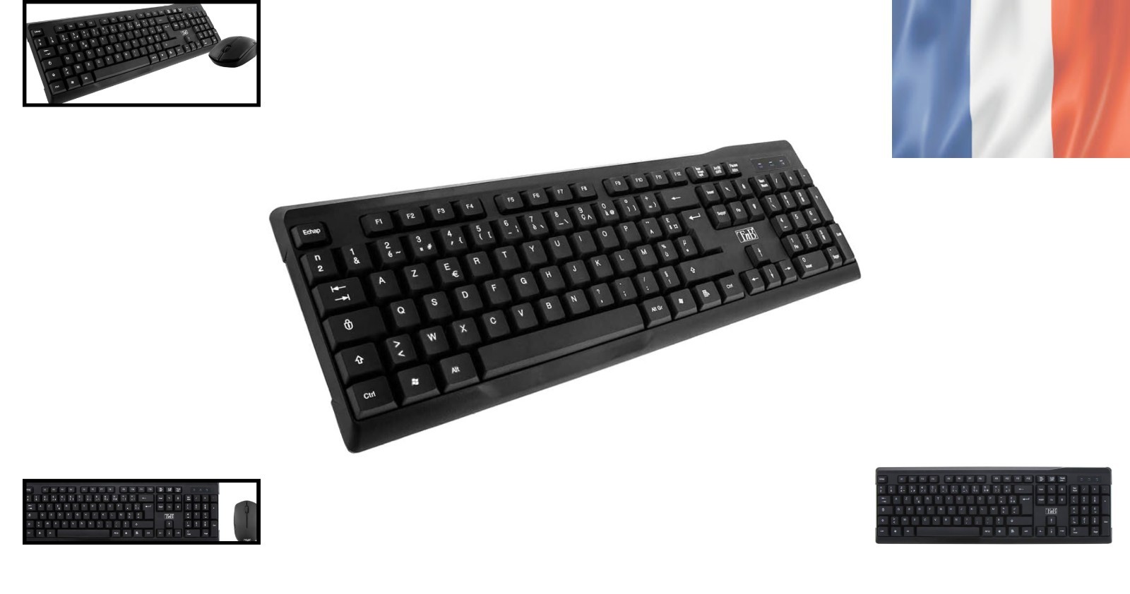 Pack clavier et souris USB TnB noir idéal pour le télétravail - 2