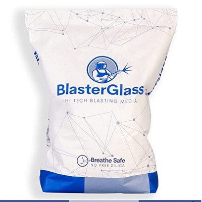 BlasterGlass HiTech 10kg Beutel 4060er Körnung Schleifmittel Glas Sandstrahlmittel für...