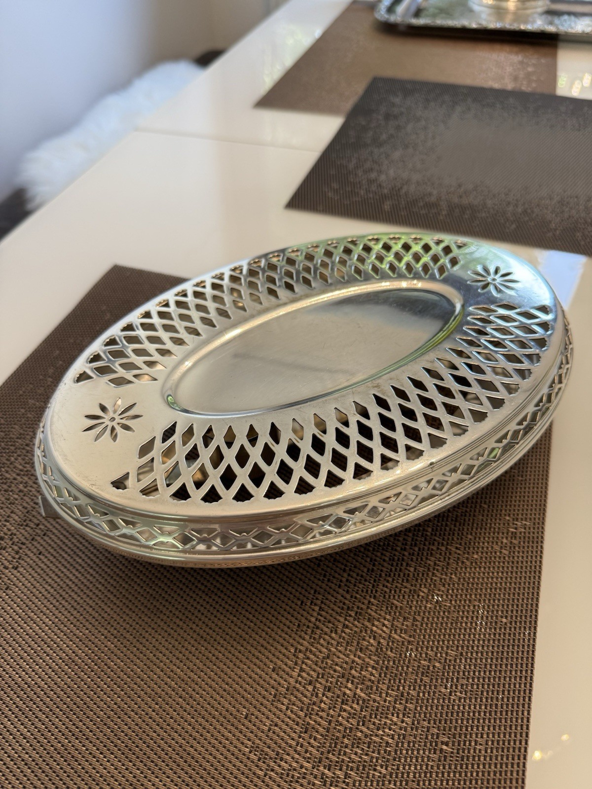 CHAUFFE PLAT Speisewärmer France elegante Warmhalteplatte Rechaud versilbert