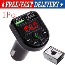 1Pc Car 2-Port USB Charger Bluetooth FM Transmitter Wireless Adapter MP3 Radio