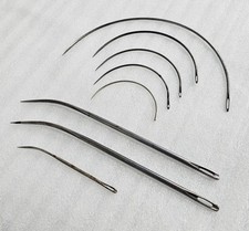 Antique Sail Makers Forged Needles Made in England Curved Sailboat Lot of 8