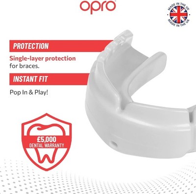 Snap-Fit Instant Level Erwachsene und Jugendliche Sport Mundschutz für Zahnspangen mit Gurt
