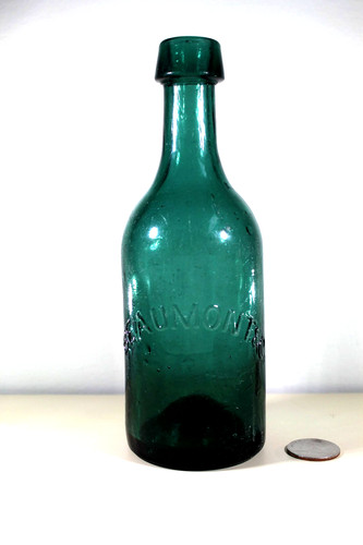Antique Bottle-Pontiled Soda-BEAUMONT&Co-Emerald Green-Tapered Top