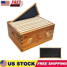 10 Frame Deep Brood Box Wax Coated Bee Hives with Beehives Frames Wax Foundation