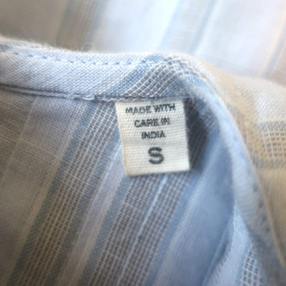 Doen Ruffled Collar Button Down Blouse Light Blue… - image 7