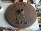Vintage Cast Iron Sign base Mobiloil Gargoyle SOCONY Oil Co. RARE! Lot 26-18-250