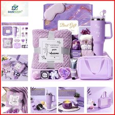 Birthday Gift for Women, Luxury Self Care Spa Gift Basket with Blanket for Mo...
