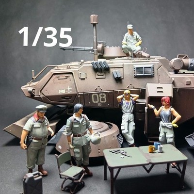 Built & Painted Bandai UC Hard Graph 1/35 Gundam EFGF MS Platoon Briefing Set