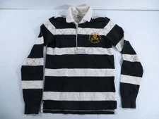 Ralph Lauren Rugby Long Sleeve Polo Shirt Striped Skull Crossbones Size Medium