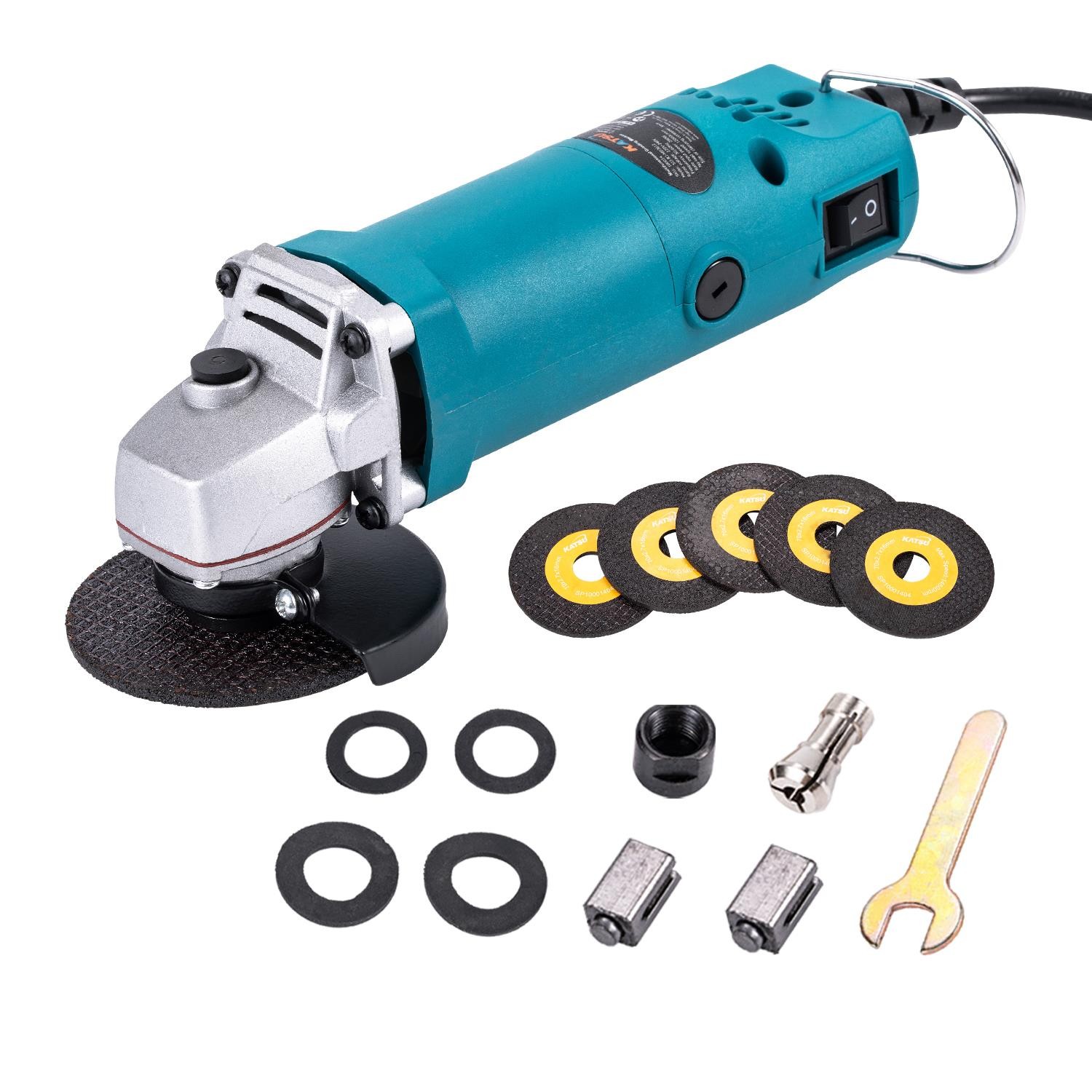 KATSU Mini Angle Grinder 75mm 280W 12000RPM with 5 Discs Compact