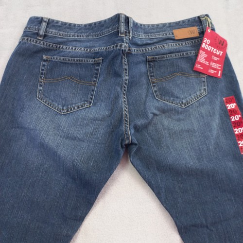 😇 Jeans West Size 20 Blue Jeans Bootcut New Rigid Cotton Zip Below Waist 41/31 - Picture 8 of 13