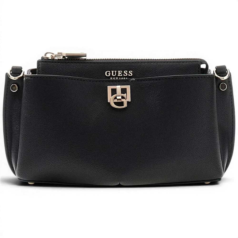 Moda Guess Borsa Bianca Mini Crossbody Donna Nero in Materiale Sintetico