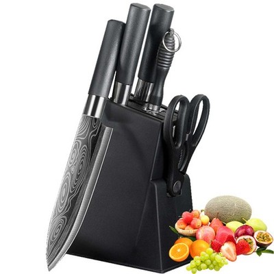 Knives Set 7 Pieces Kitchen Knife Set Stainless Steel Cutlery with Sharpener