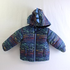 Little Me Rainbow Dinosaur Print Puffer Jacket Size 18M