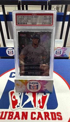 89.) 2016 Bowman's Best Aaron Judge #SL-AJ Stat Lines Yankees PSA 10