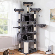 XL Cat Tree, 73.4 Inch Cat Tower with 3 Caves, 3 Cozy Perches, Scratching Posts,