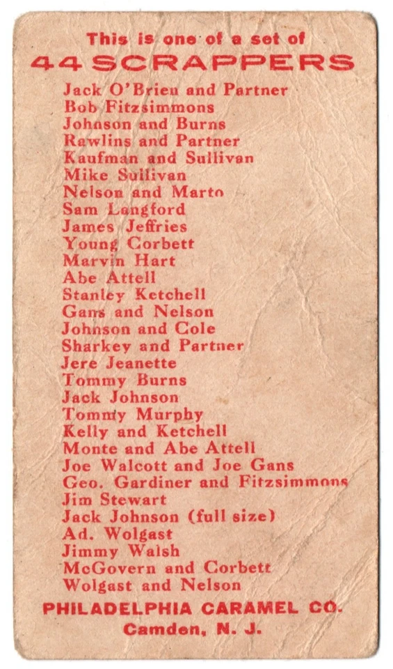 1910 E80 "44 SCRAPPERS" George Gardiner and Bob Fitzsimmons - Image 2 of 2