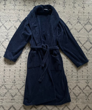  221 Cozy Turkish Cotton Unisex Terry Robe Navy L/XL Plush Luxury Absorbent