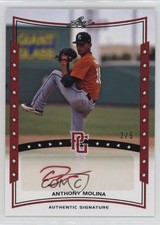 2014 Leaf Perfect Game Showcase Auto Red 2/5 Anthony Molina #A-AM2 Auto j0t