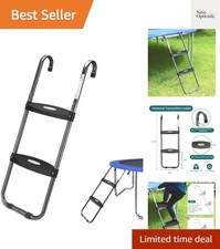 Trampoline Ladder with Horizontal and Wide Steps, Universal Hook, UV Treated ...