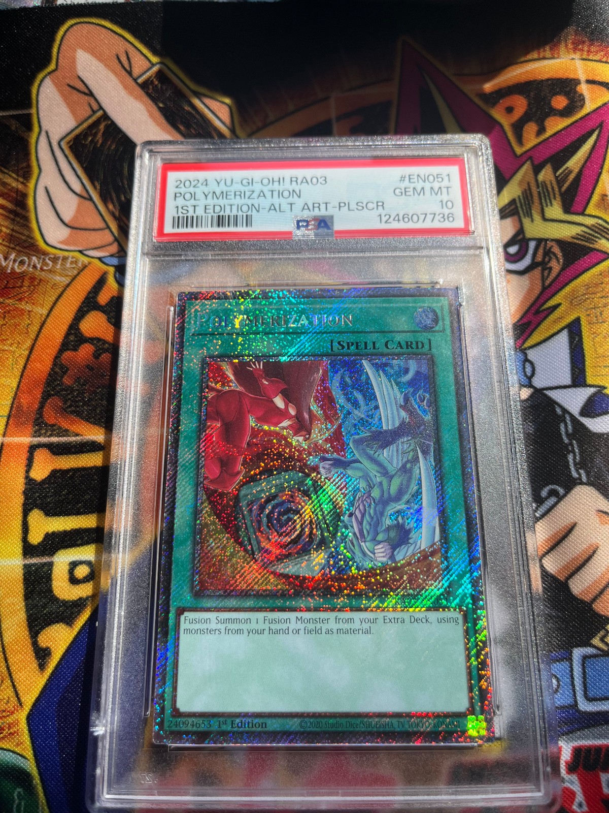 PSA 10 Yu-Gi-Oh RA03-EN051 Polymerization 1st Edition Platinum Secret Rare view 5