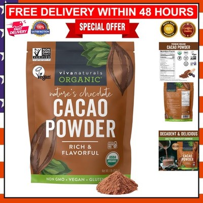 Versatile Organic Cacao Powder - 1 lb Unsweetened, Perfect for Smoothies & Bakes