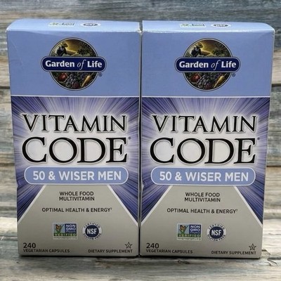 2X Garden of Life Vitamin Code 50 & Wiser Men Multivitamin Supplement 480 Total