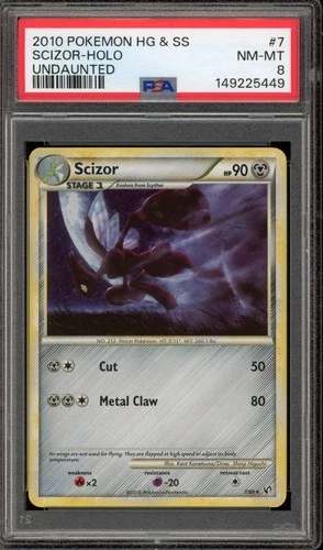 Pokemon Scizor Undaunted Holo Rare #7 PSA 8