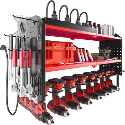 #ad #ad Warome Garage Tool Organizer Wall Mount with Charging Station 8 slot R red $118.99