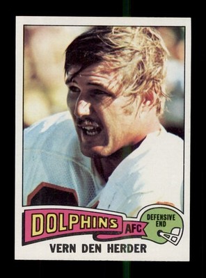 1975 TOPPS FOOTBALL #404 VERN DEN HERDER MIAMI DOLPHINS