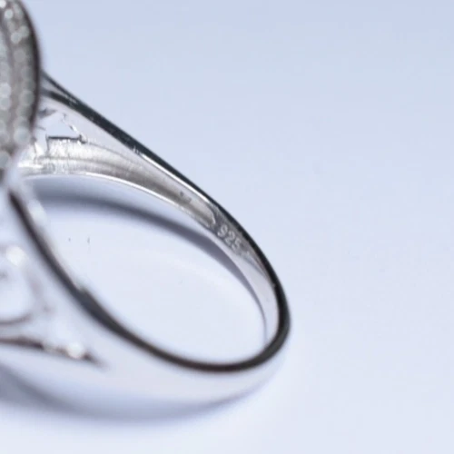 Sterling Silver Green & White Diamond Cocktail Ring Size 10.5 1.5ct TDW - Image 2 of 4