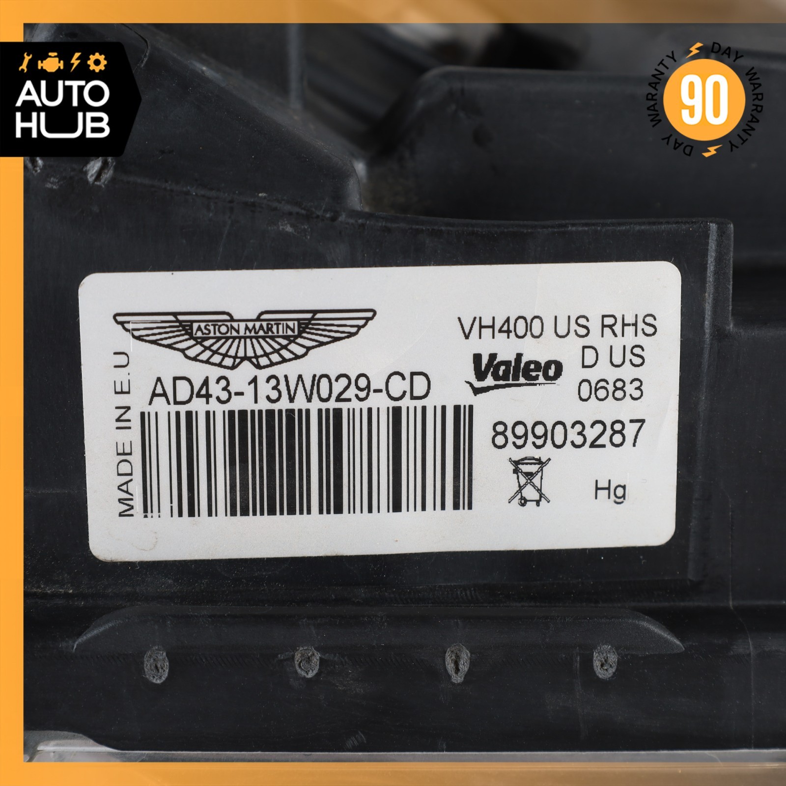 10-19 Aston Martin DB9 Rapide Right Headlight Xenon Lamp AD4313W029CD OEM 22k