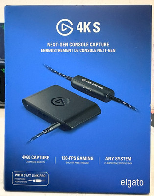 Elgato 4K S External Capture Card 4K60 Passthrough, 120-FPS