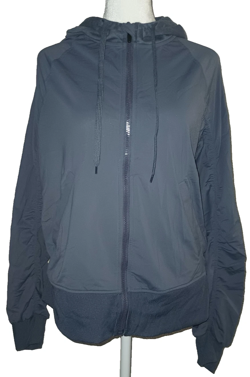 Athletic Works Men’s Gray Long Sleeve Full Zip Hooded Jacket Size M M014C