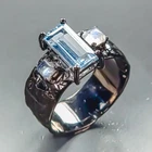 Gem jewelry Natural Blue Topaz Ring 925 Sterling Silver Size 8 /R471249