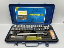 Vtg Japan 35-pc Metric Sae 38 14 Drive Socket Wrench Set Blue Metal Case