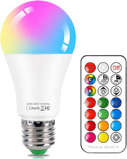 E27 Colour Changing Light Bulb 10W RGBW LED Light Bulbs Mood Lighting with 21Key
